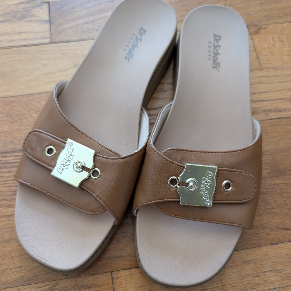 Dr. Scholl's Tan Flex Slide Sandals - Picture 3 of 6